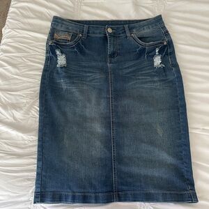 Be-Girl || midi denim skirt